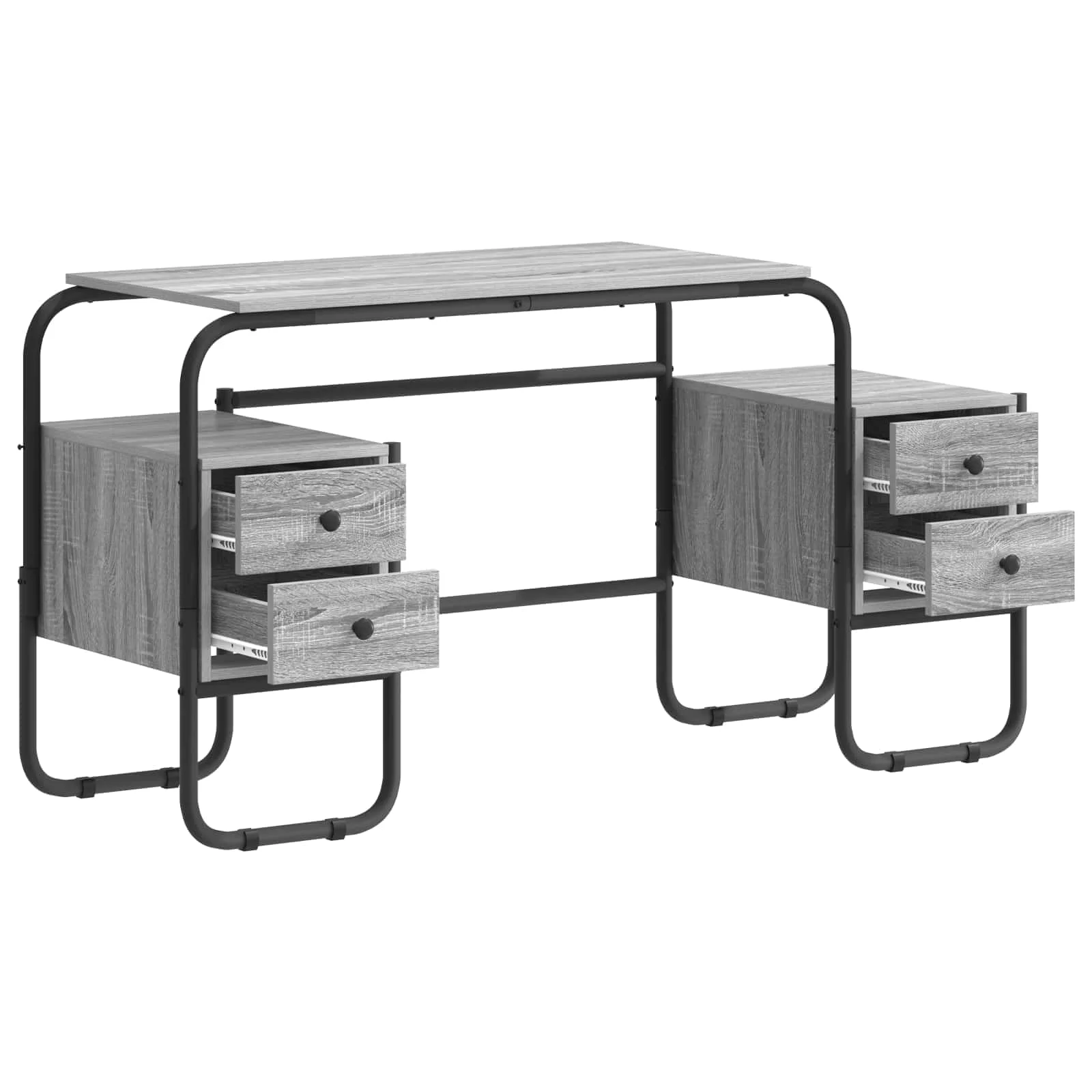 Bureau avec rangement 145 x 50 x 75 cm sonoma gris bois d'ingénierie – vue de détail