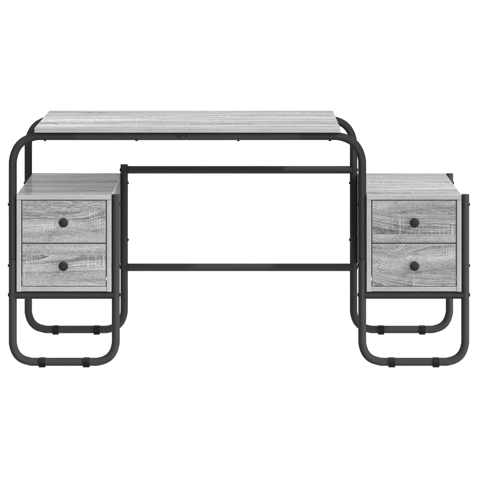 Bureau avec rangement 145 x 50 x 75 cm sonoma gris bois d'ingénierie – vue en situation