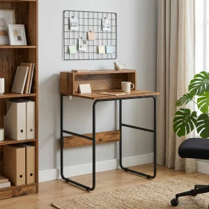 Bureau avec rangement 60 x 50 x 91 cm bois ancien bois d'ingénierie – vue d’ensemble
