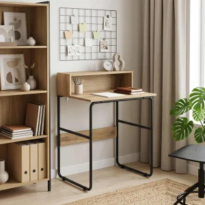 Bureau avec rangement 60 x 50 x 91 cm chêne artisanal bois d'ingénierie – vue d’ensemble