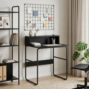Bureau avec rangement 60 x 50 x 91 cm chêne noir bois d'ingénierie – vue d’ensemble