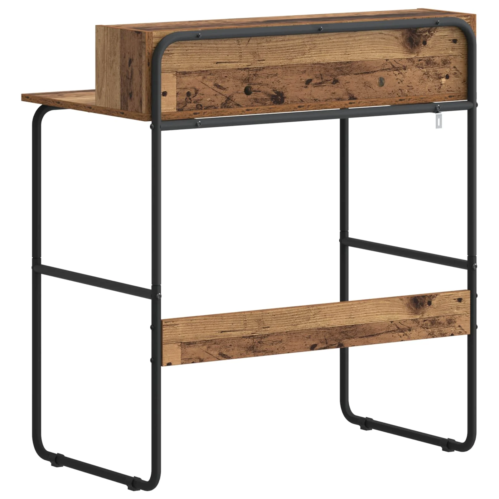 Bureau avec rangement 80 x 50 x 91 cm bois ancien bois d'ingénierie – vue de dessus
