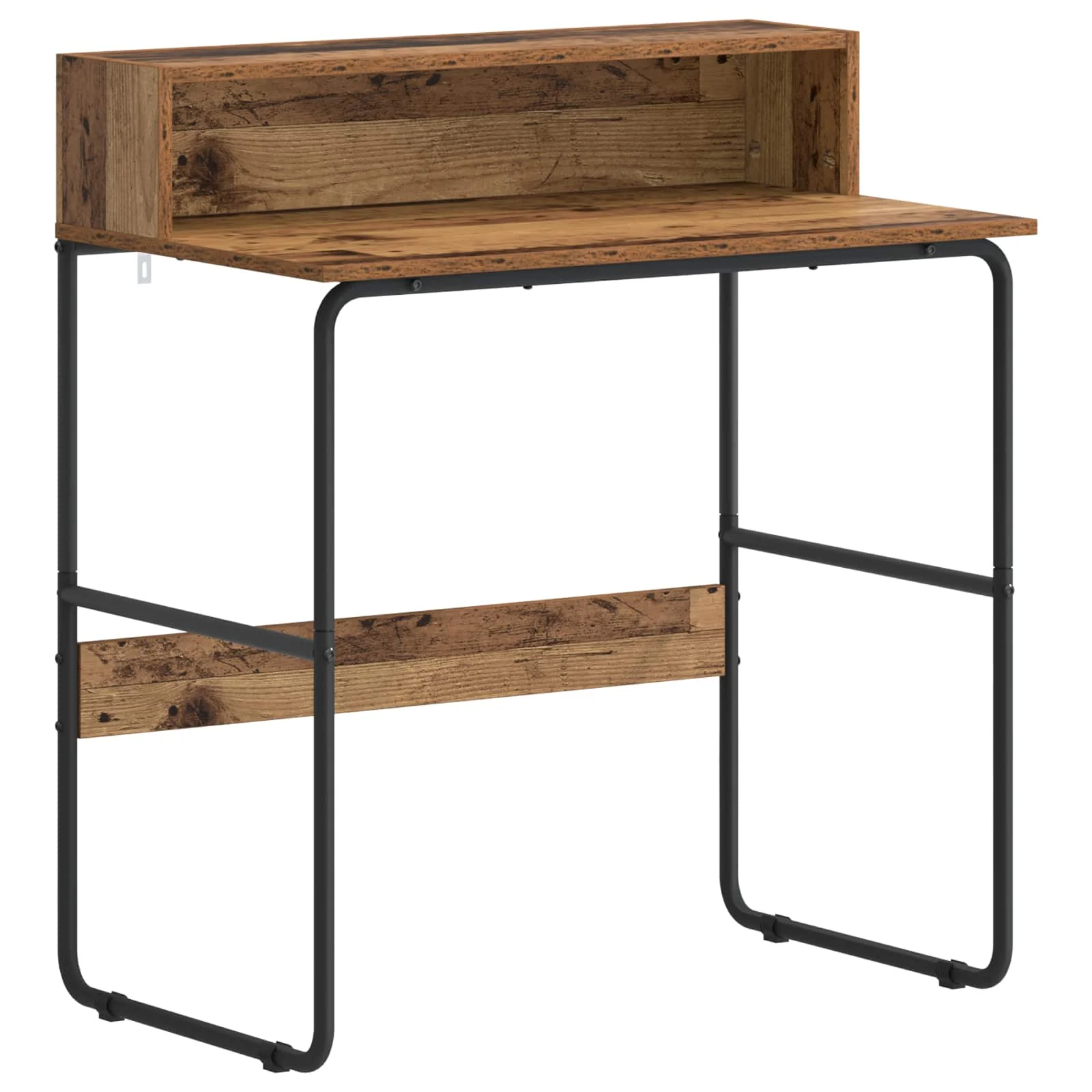 Bureau avec rangement 80 x 50 x 91 cm bois ancien bois d'ingénierie – vue de côté