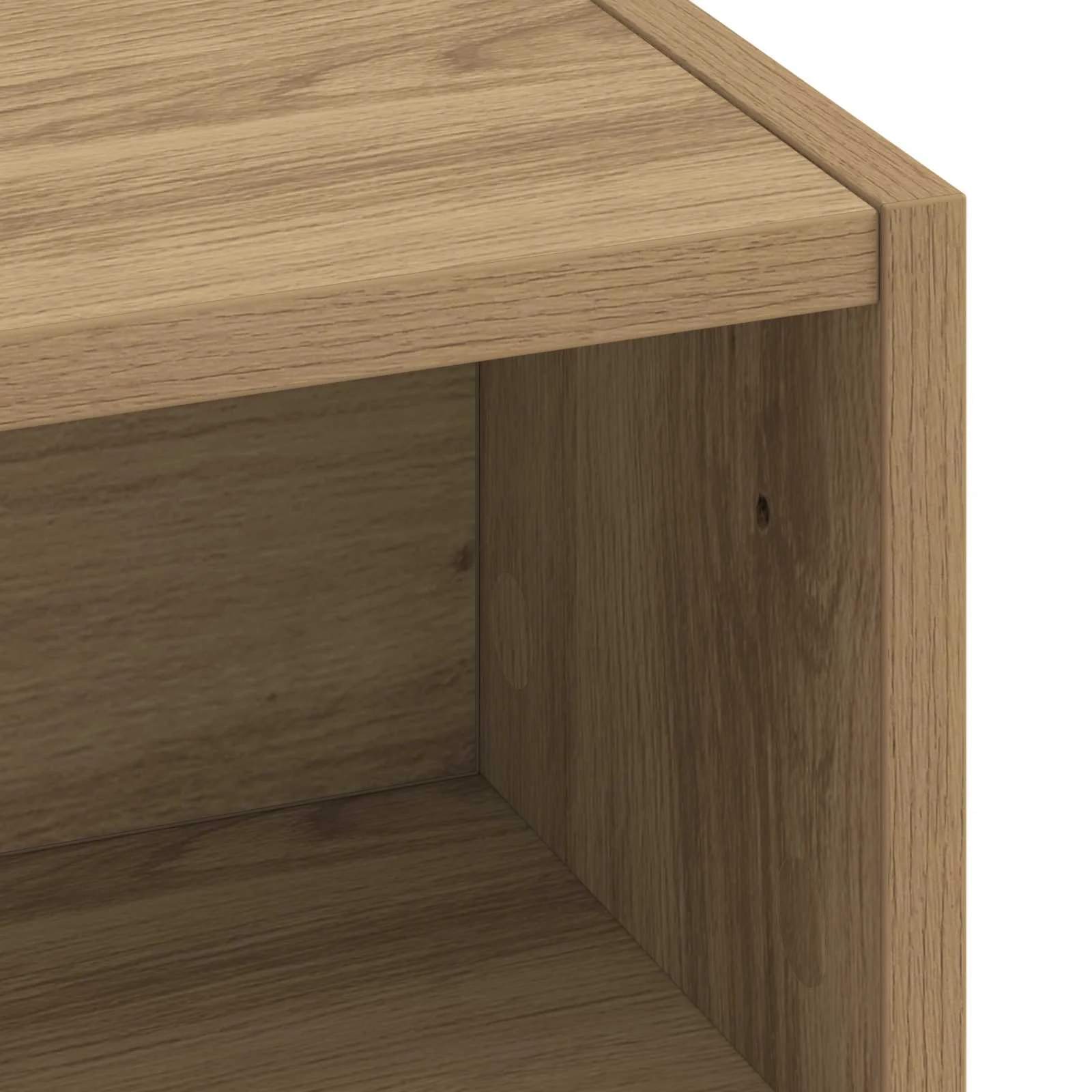 Bureau avec rangement 80 x 50 x 91 cm chêne artisanal bois d'ingénierie – vue de dos