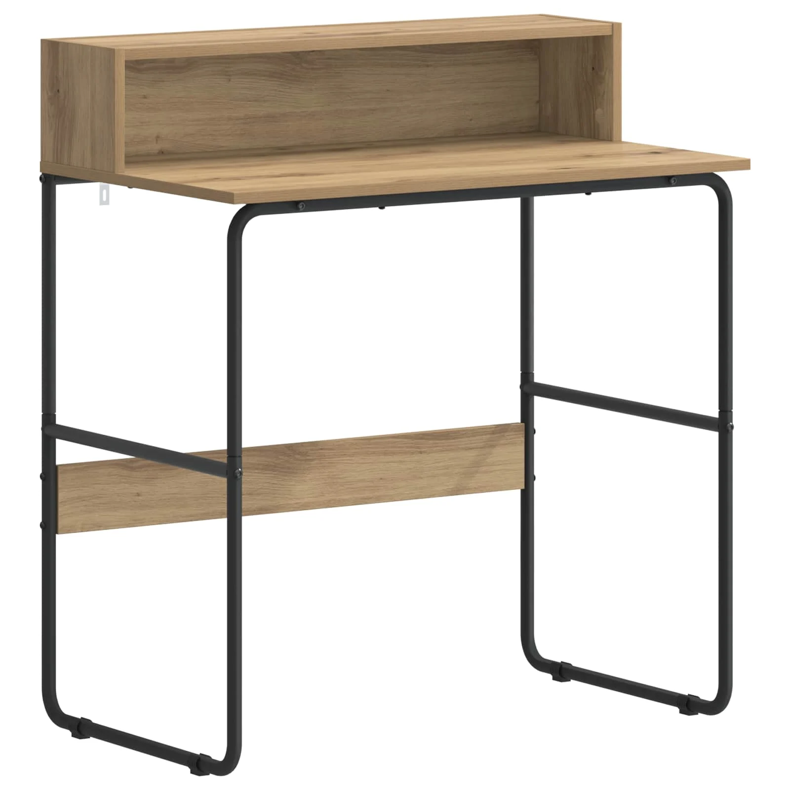 Bureau avec rangement 80 x 50 x 91 cm chêne artisanal bois d'ingénierie – vue de côté