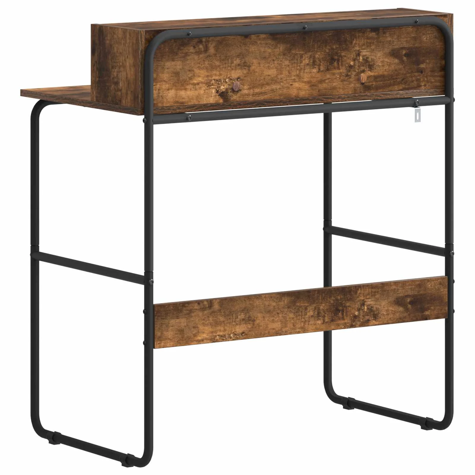 Bureau avec rangement 80 x 50 x 91 cm chêne fumé bois d'ingénierie – vue de dessus