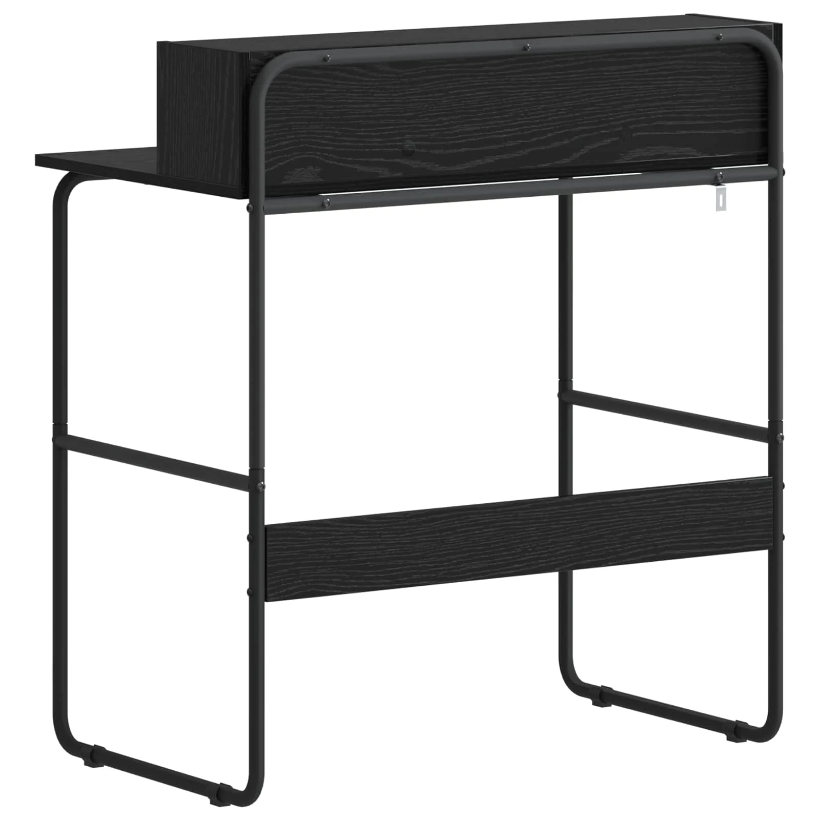 Bureau avec rangement 80 x 50 x 91 cm chêne noir bois d'ingénierie – vue de dessus