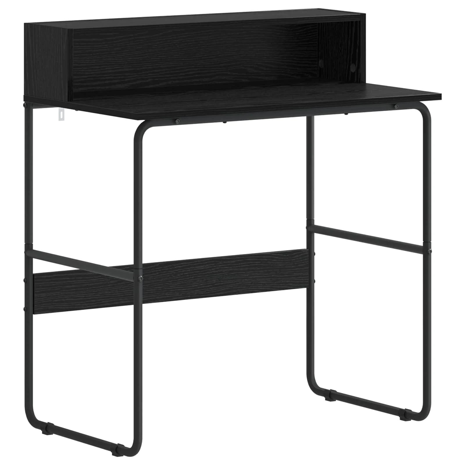 Bureau avec rangement 80 x 50 x 91 cm chêne noir bois d'ingénierie – vue de côté