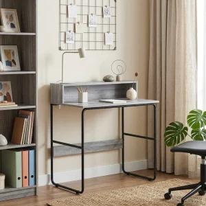 Bureau avec rangement 80 x 50 x 91 cm sonoma gris bois d'ingénierie – vue d’ensemble