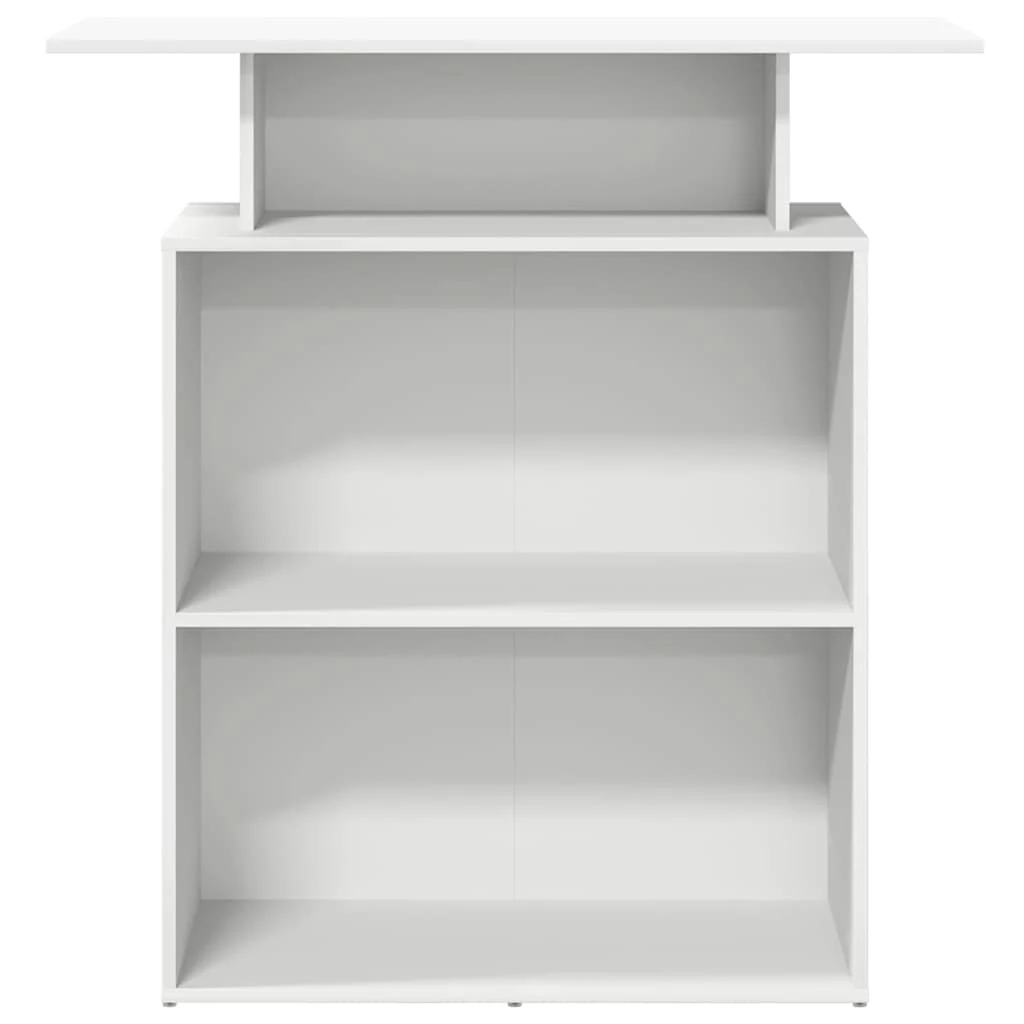 Bureau de réception 100 x 40 x 104 cm blanc bois d'ingénierie – vue de dessus