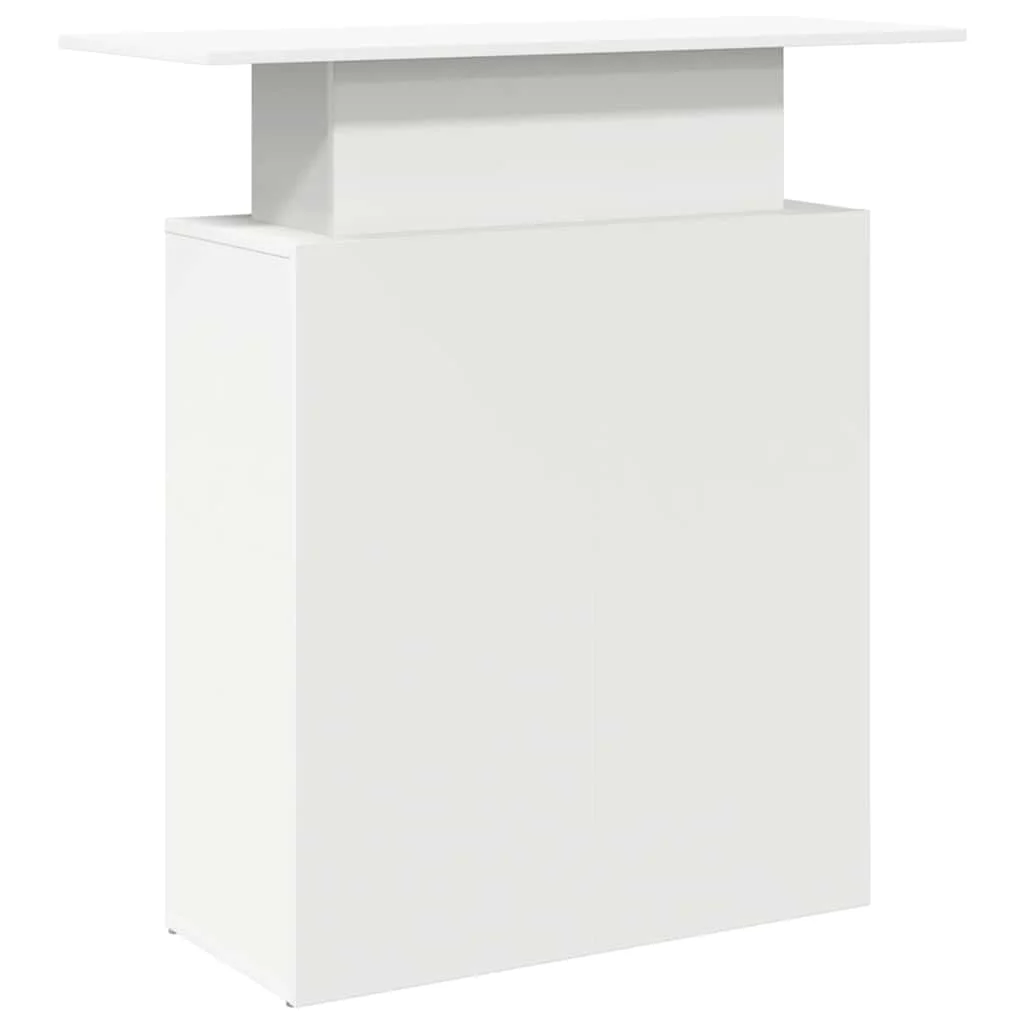 Bureau de réception 100 x 40 x 104 cm blanc bois d'ingénierie – vue de dos