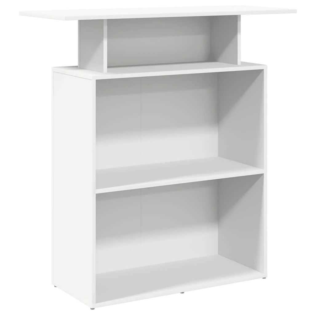 Bureau de réception 100 x 40 x 104 cm blanc bois d'ingénierie – vue de côté