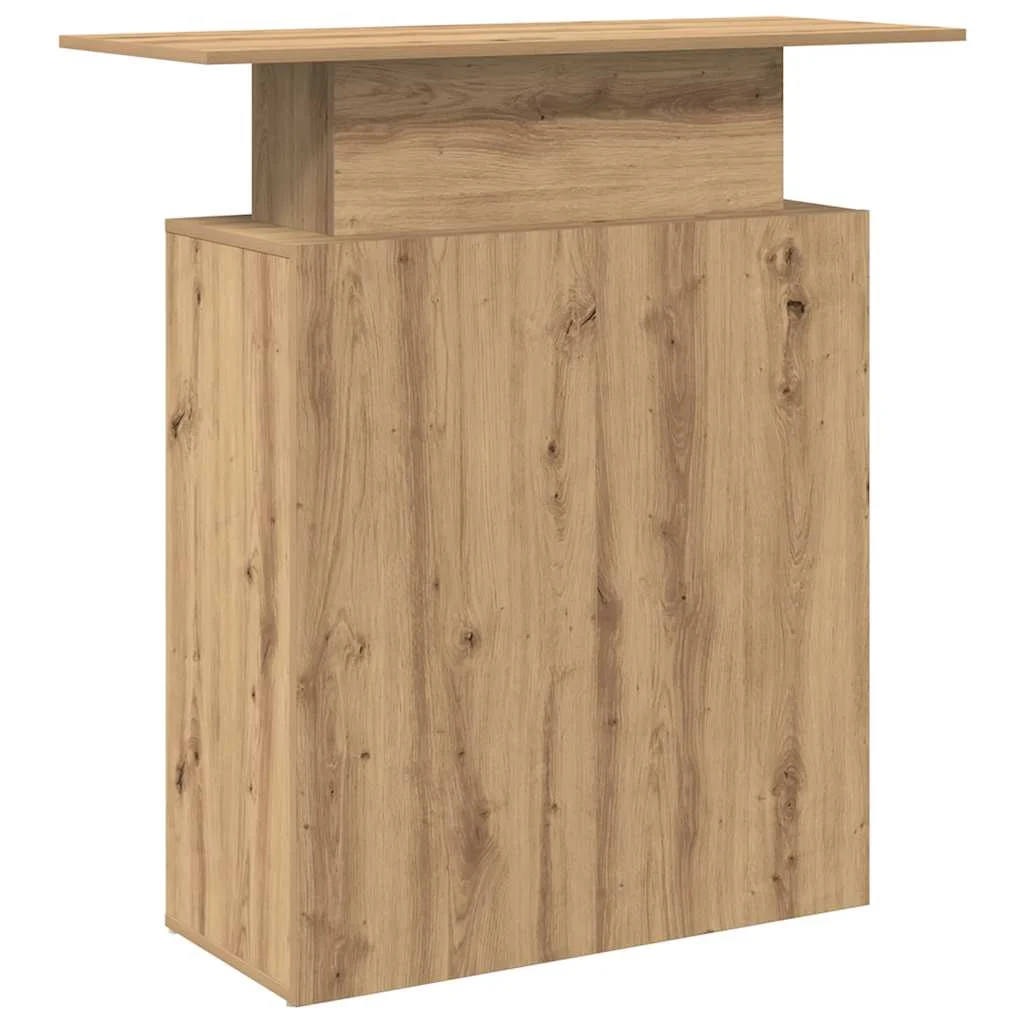 Bureau réception 100 x 40 x 104 cm chêne artisanal bois d'ingénierie – vue de dos