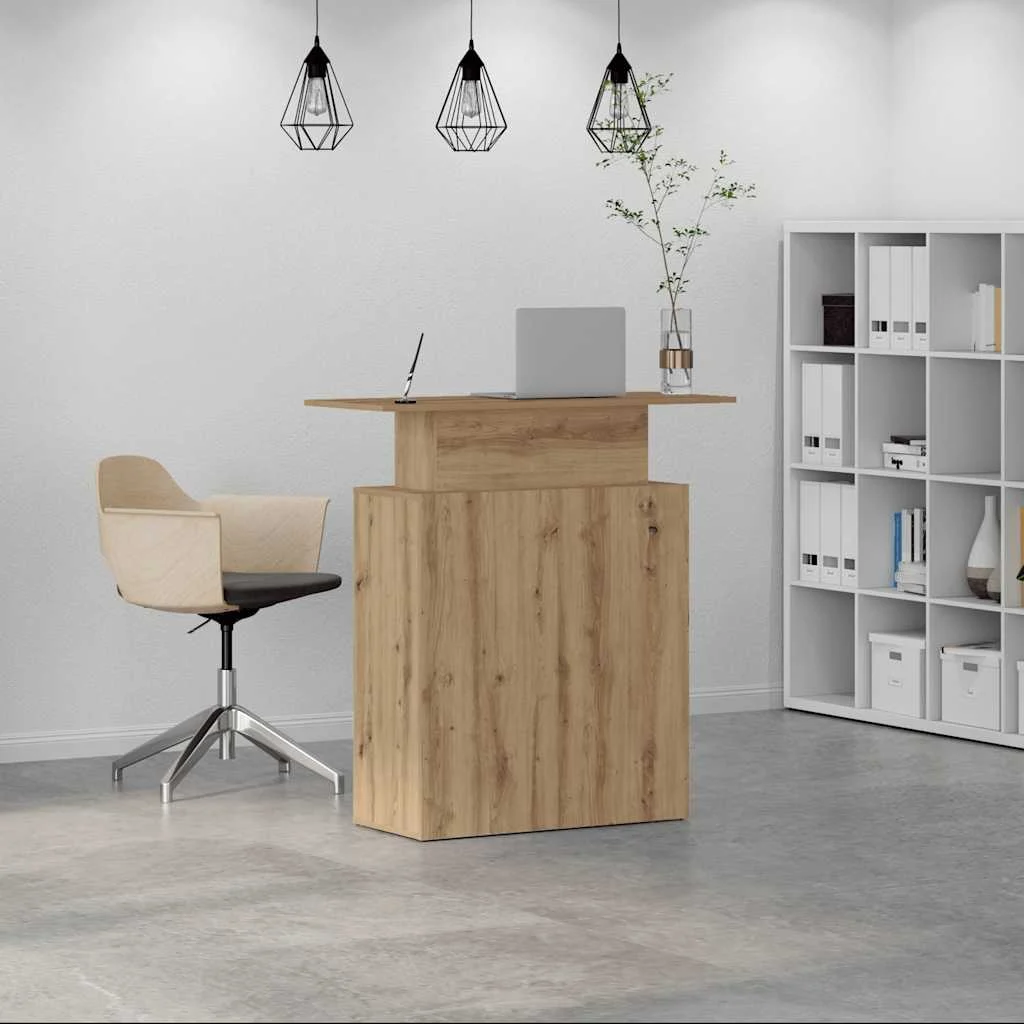 Bureau réception 100 x 40 x 104 cm chêne artisanal bois d'ingénierie – vue de détail