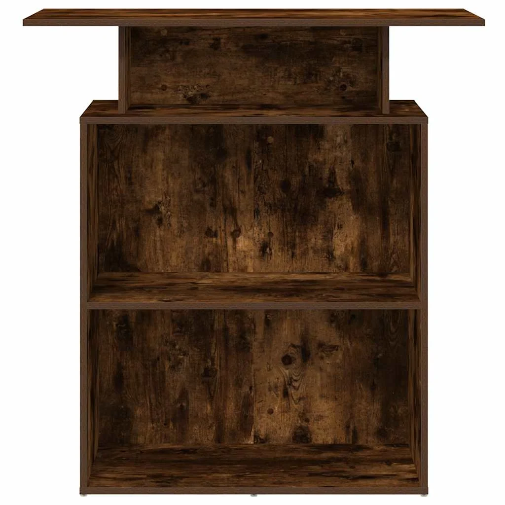 Bureau de réception 100 x 40 x 104 cm chêne fumé bois d'ingénierie – vue de dessus