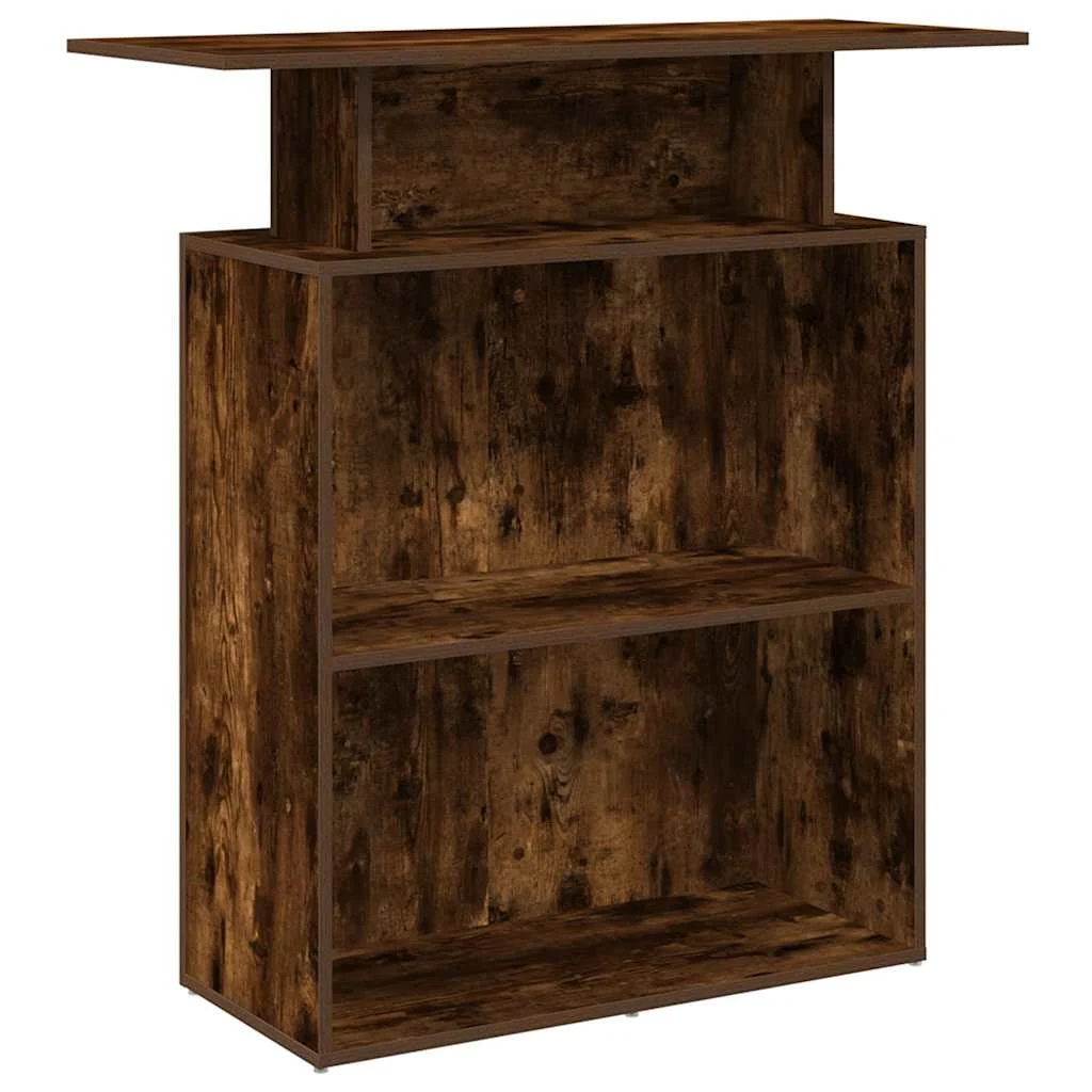 Bureau de réception 100 x 40 x 104 cm chêne fumé bois d'ingénierie – vue de côté