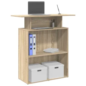 Bureau de réception 100 x 40 x 104 cm chêne sonoma bois d'ingénierie – vue d’ensemble