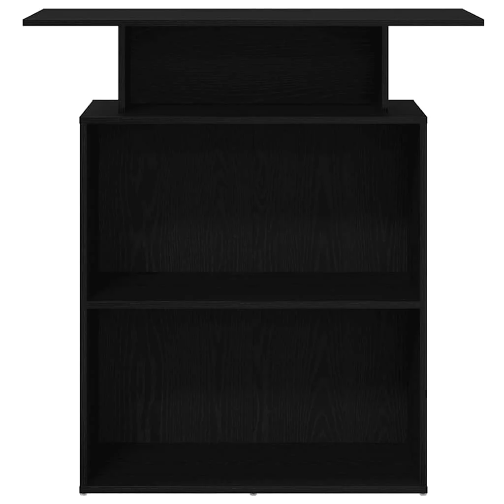 Bureau de réception 100 x 40 x 104 cm noir bois d'ingénierie – vue de dessus
