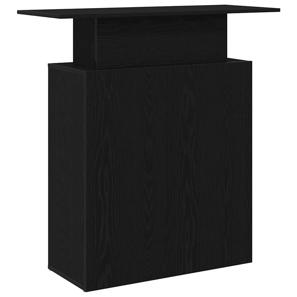 Bureau de réception 100 x 40 x 104 cm noir bois d'ingénierie – vue de dos