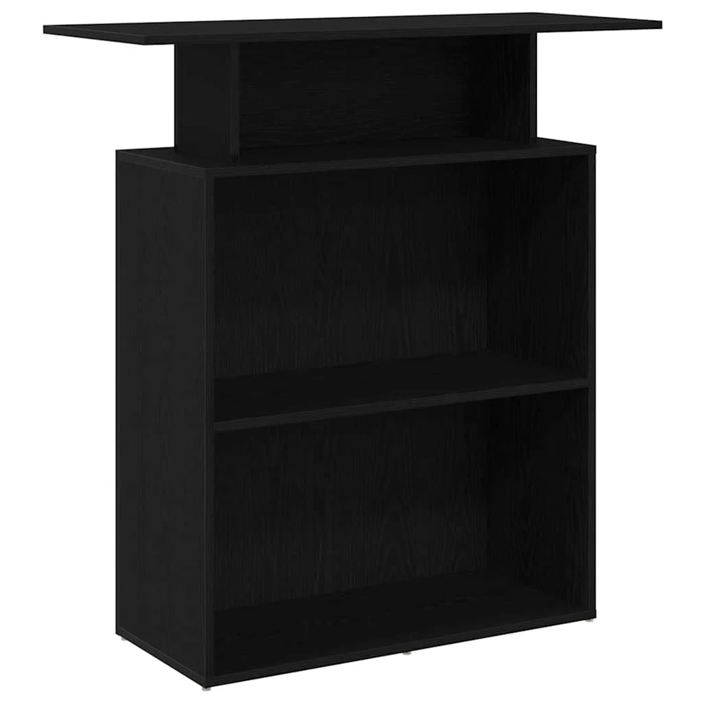 Bureau de réception 100 x 40 x 104 cm noir bois d'ingénierie – vue de côté