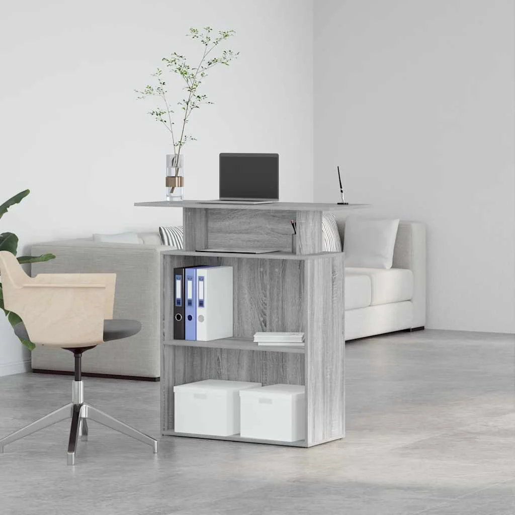 Bureau de réception 100 x 40 x 104 cm sonoma gris bois d'ingénierie – vue en situation