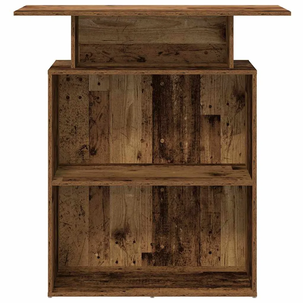 Bureau de réception 100 x 40 x 104 cm vieux bois bois d'ingénierie – vue de dessus