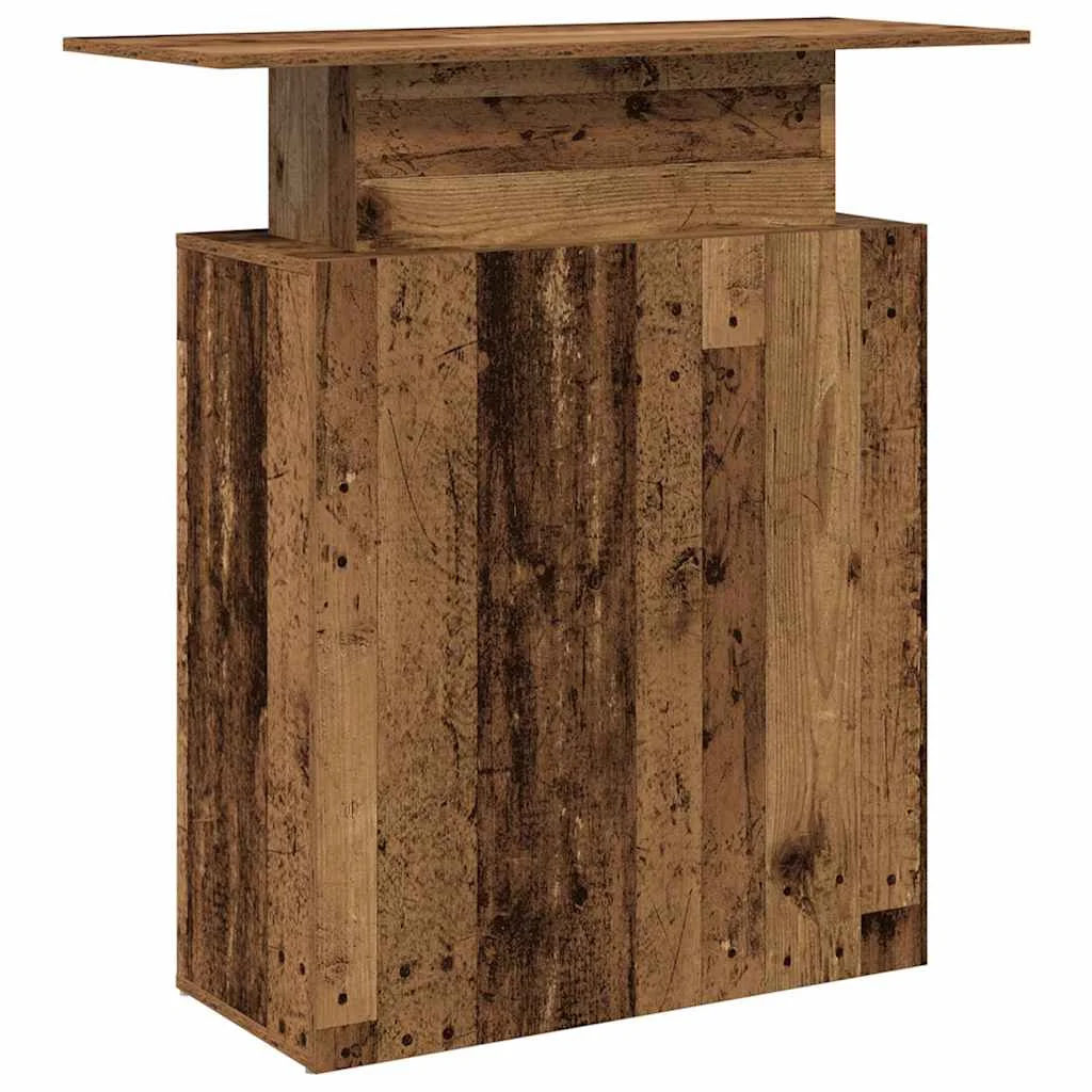 Bureau de réception 100 x 40 x 104 cm vieux bois bois d'ingénierie – vue de dos