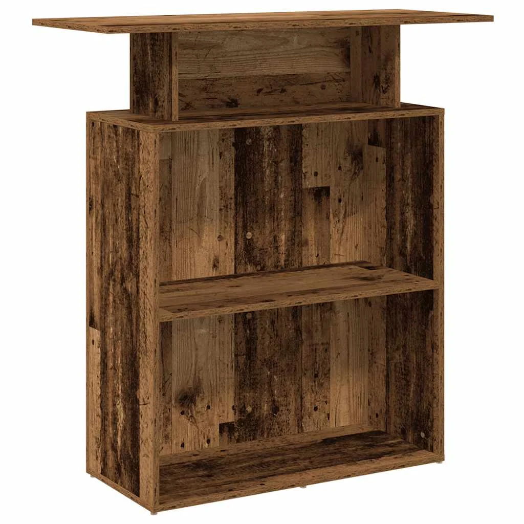 Bureau de réception 100 x 40 x 104 cm vieux bois bois d'ingénierie – vue de côté