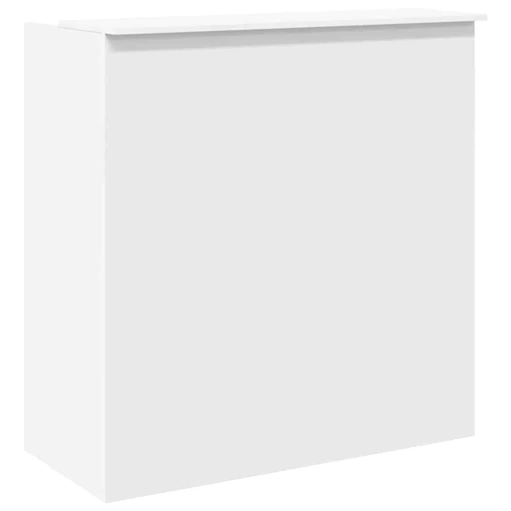 Bureau de réception 100 x 50 x 103,5 cm blanc bois d'ingénierie – modèle 2 – vue de dos