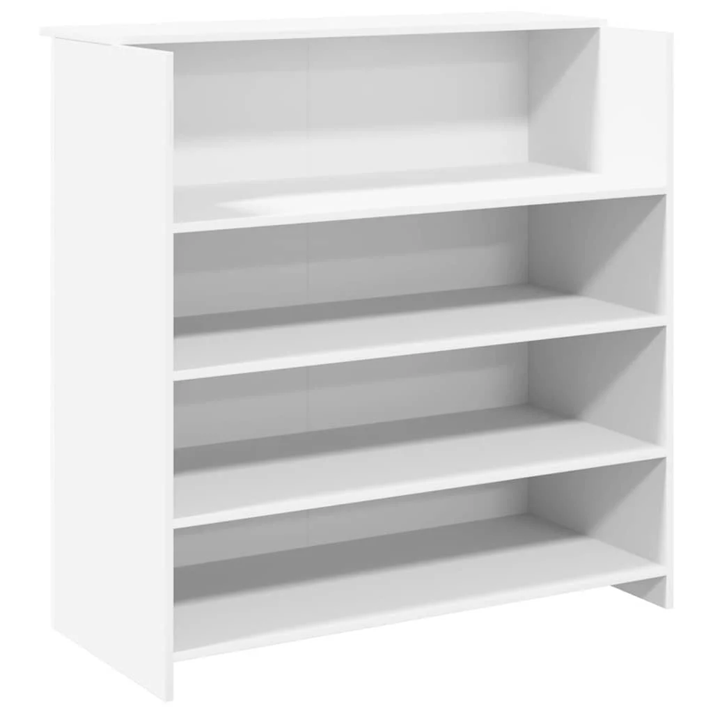 Bureau de réception 100 x 50 x 103,5 cm blanc bois d'ingénierie – modèle 2 – vue de côté