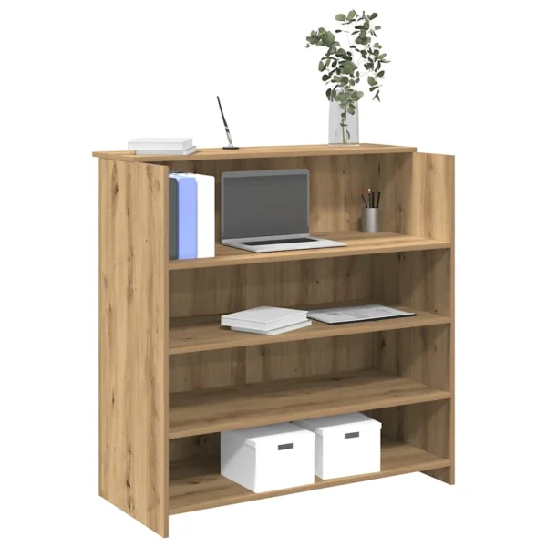 Bureau réception 100 x 50 x 103,5 cm chêne artisanal bois d'ingénierie – modèle 2 – vue d’ensemble