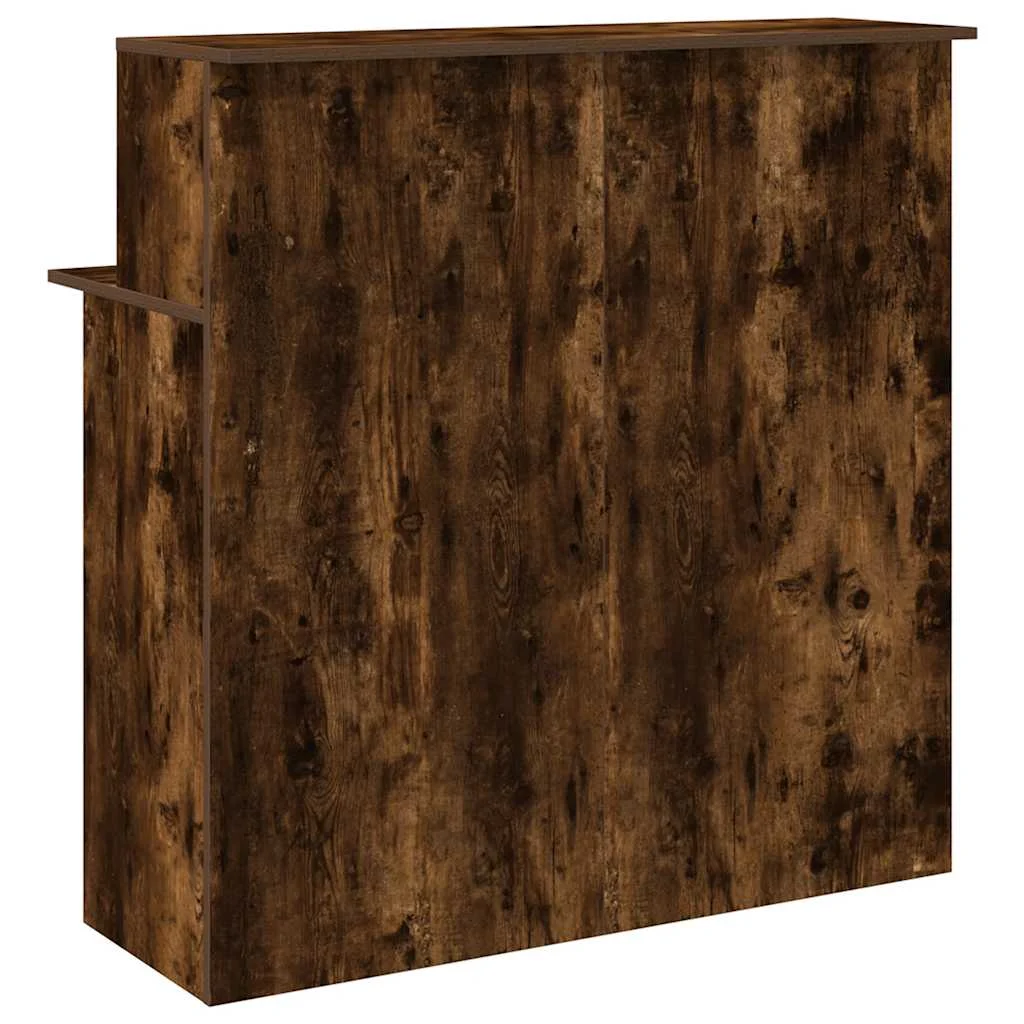 Bureau de réception 100 x 50 x 103,5 cm chêne fumé bois d'ingénierie – vue de dos