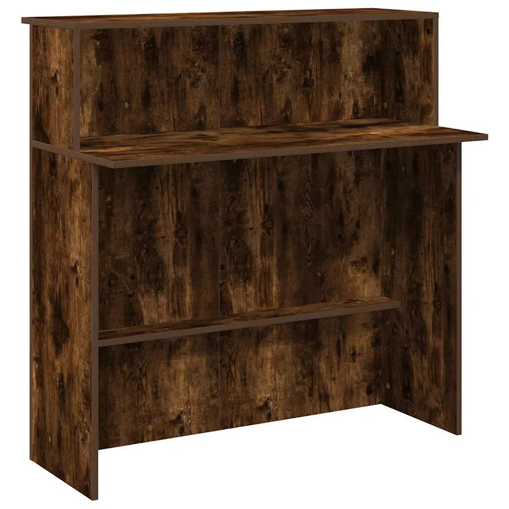 Bureau de réception 100 x 50 x 103,5 cm chêne fumé bois d'ingénierie – vue de côté