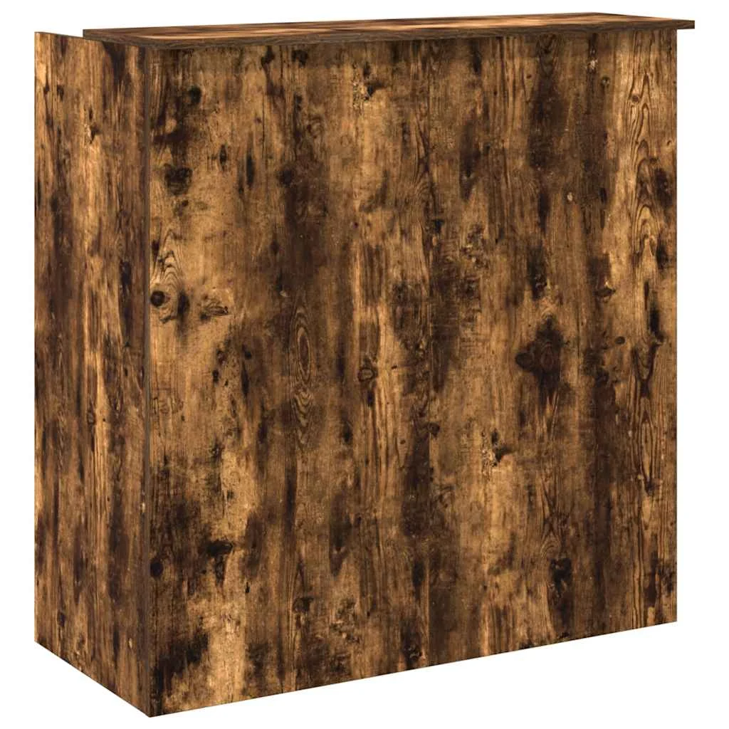 Bureau de réception 100 x 50 x 103,5 cm chêne fumé bois d'ingénierie – modèle 2 – vue de dos