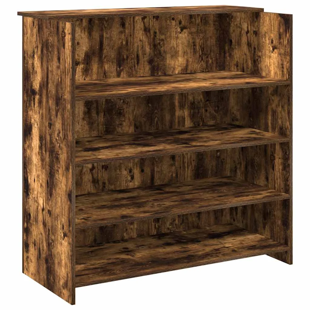 Bureau de réception 100 x 50 x 103,5 cm chêne fumé bois d'ingénierie – modèle 2 – vue de côté