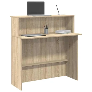 Bureau de réception 100 x 50 x 103,5 cm chêne sonoma bois d'ingénierie – vue d’ensemble