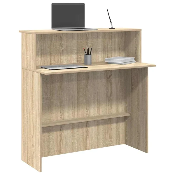 Bureau de réception 100 x 50 x 103,5 cm chêne sonoma bois d'ingénierie – vue d’ensemble