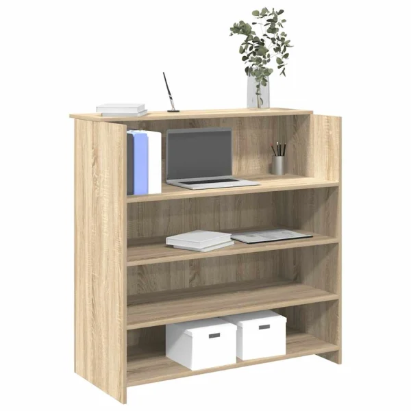 Bureau de réception 100 x 50 x 103,5 cm chêne sonoma bois d'ingénierie – modèle 2 – vue d’ensemble