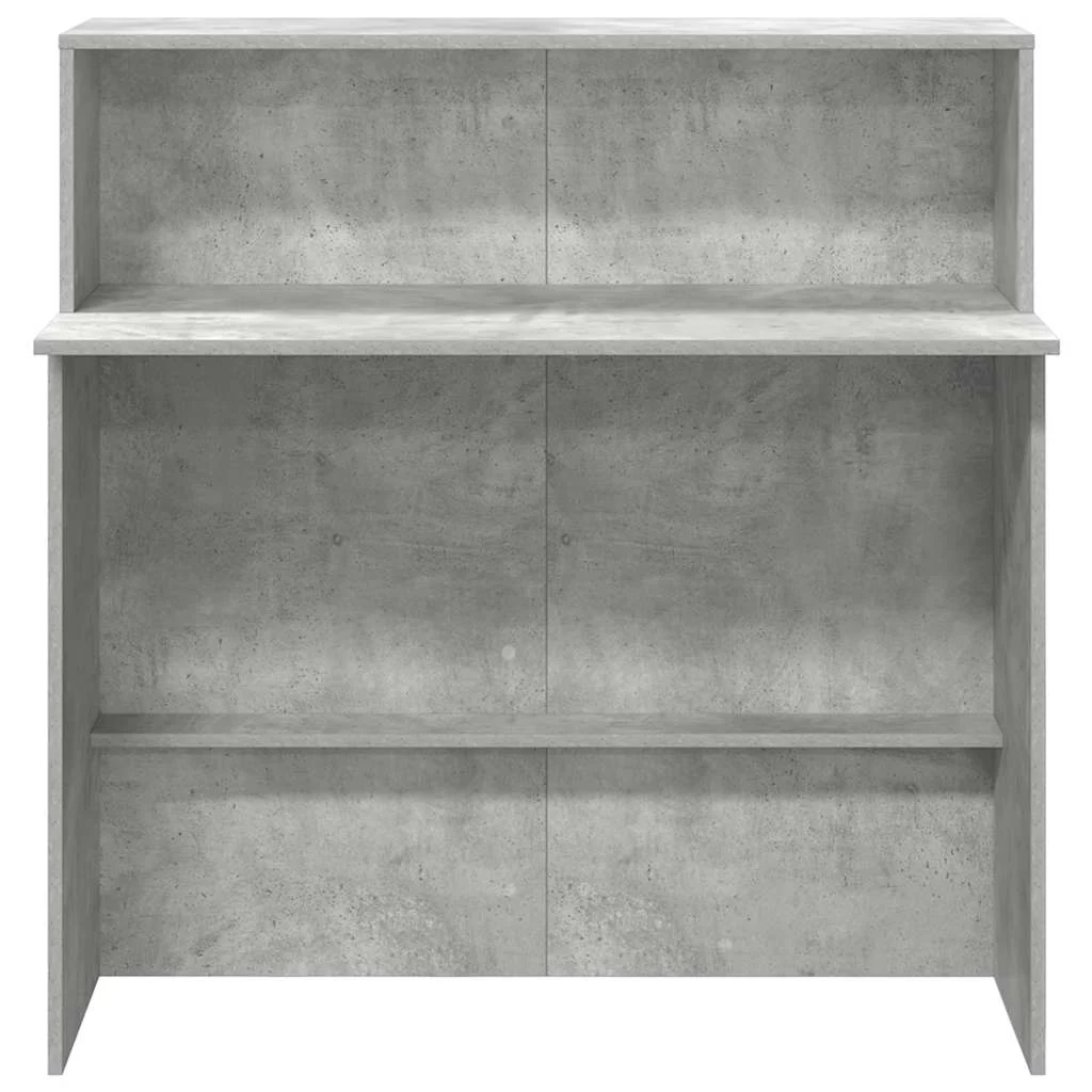 Bureau de réception 100 x 50 x 103,5 cm gris béton bois d'ingénierie – vue de dessus