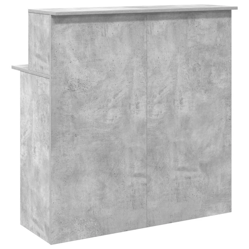 Bureau de réception 100 x 50 x 103,5 cm gris béton bois d'ingénierie – vue de dos