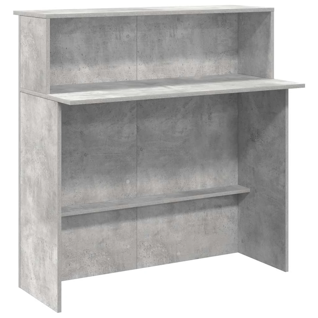 Bureau de réception 100 x 50 x 103,5 cm gris béton bois d'ingénierie – vue de côté