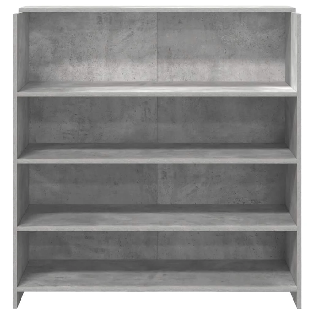 Bureau de réception 100 x 50 x 103,5 cm gris béton bois d'ingénierie – modèle 2 – vue de dessus