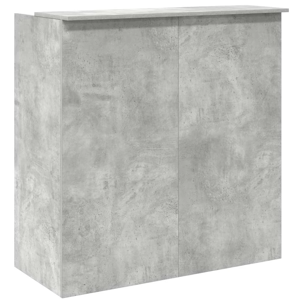 Bureau de réception 100 x 50 x 103,5 cm gris béton bois d'ingénierie – modèle 2 – vue de dos
