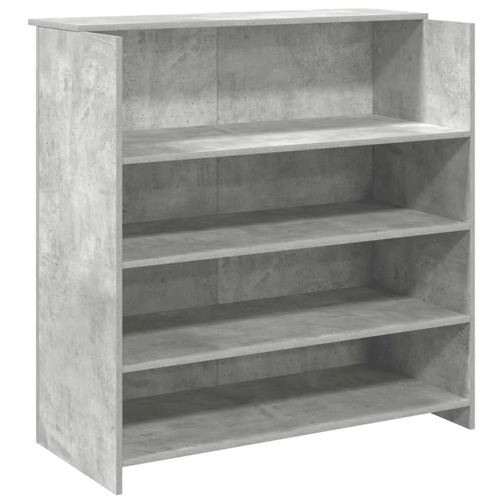 Bureau de réception 100 x 50 x 103,5 cm gris béton bois d'ingénierie – modèle 2 – vue de côté
