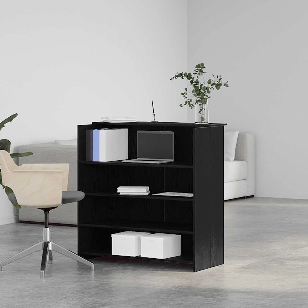 Bureau de réception 100 x 50 x 103,5 cm noir bois d'ingénierie – modèle 2 – vue de détail