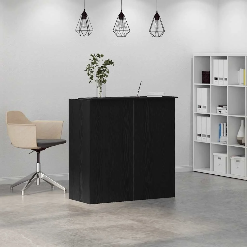 Bureau de réception 100 x 50 x 103,5 cm noir bois d'ingénierie – modèle 2 – vue en situation