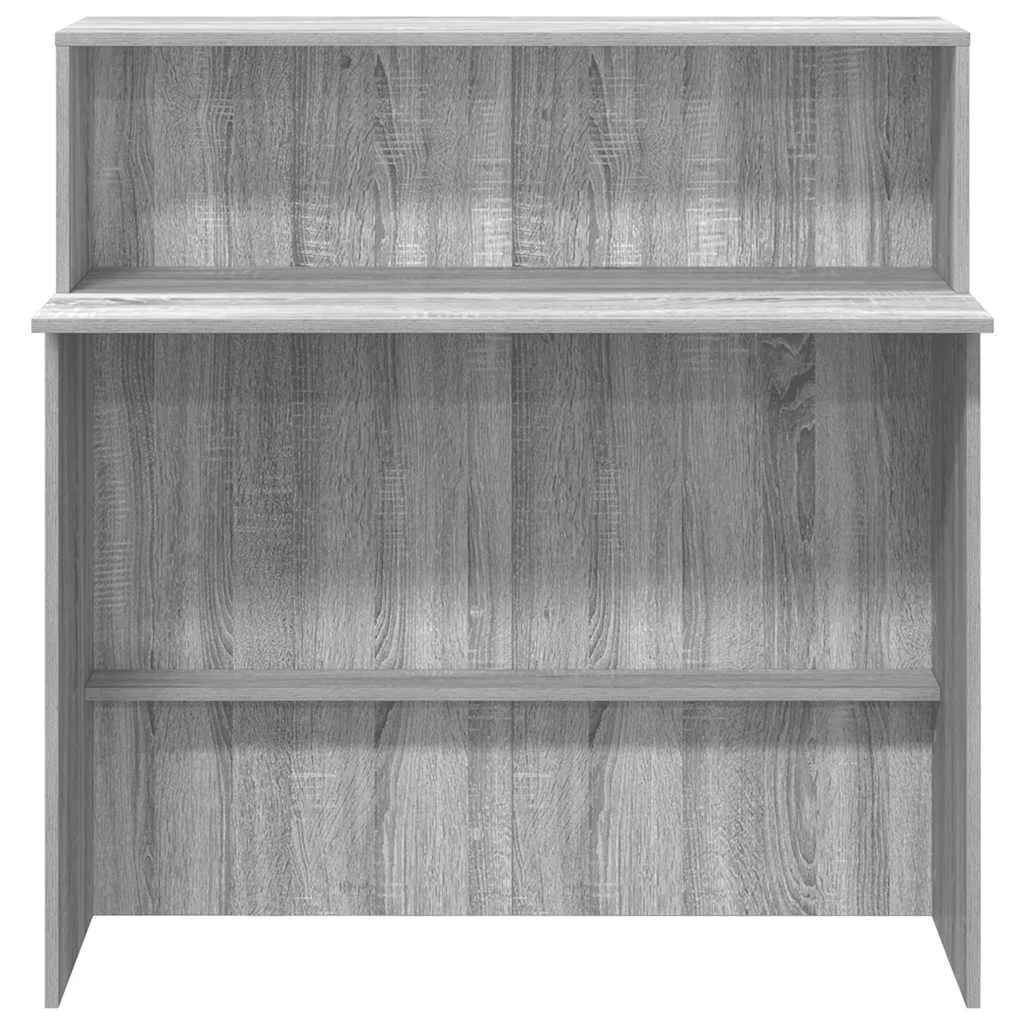 Bureau de réception 100 x 50 x 103,5 cm sonoma gris bois d'ingénierie – vue de dessus