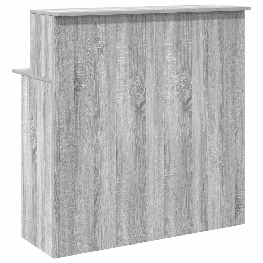 Bureau de réception 100 x 50 x 103,5 cm sonoma gris bois d'ingénierie – vue de dos