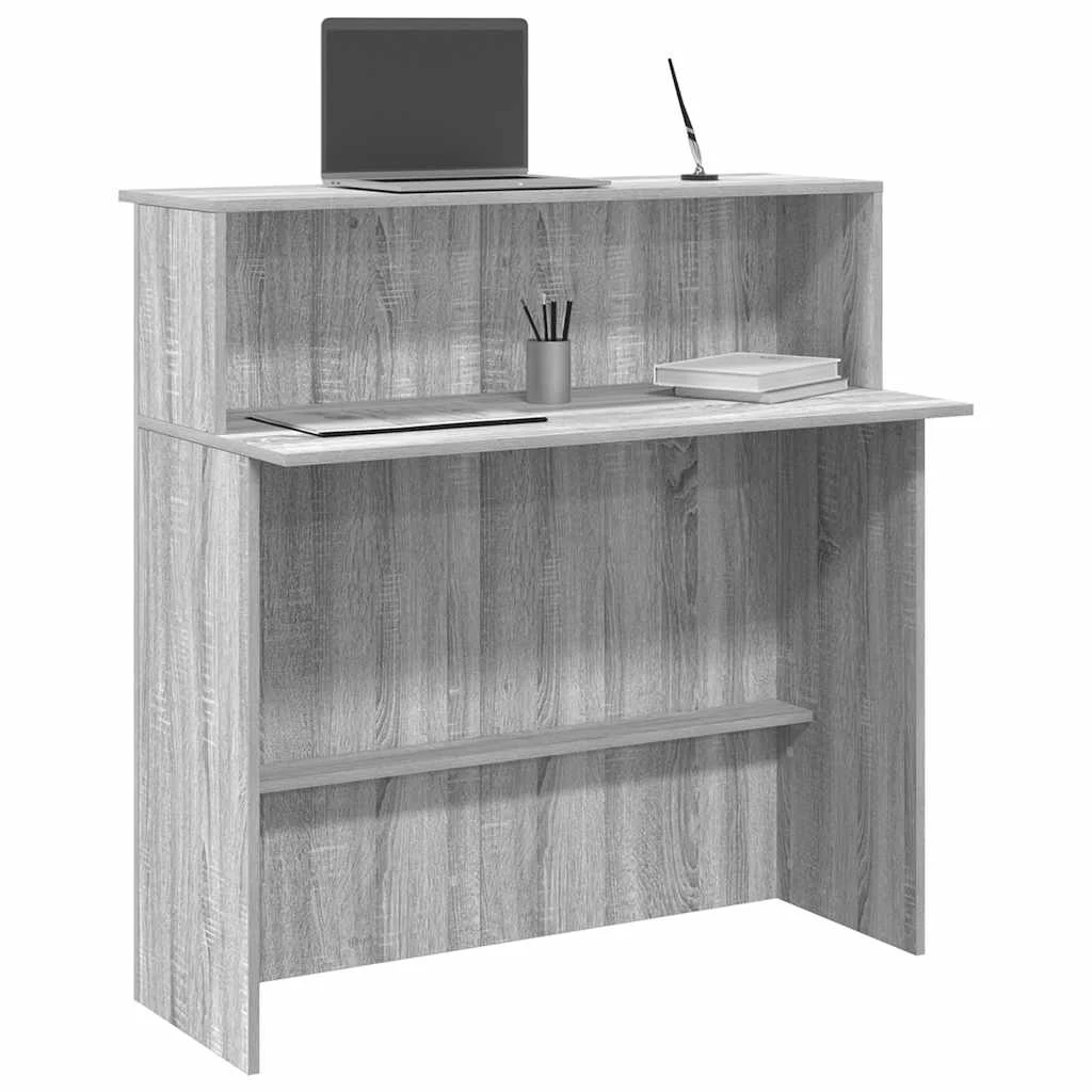 Bureau de réception 100 x 50 x 103,5 cm sonoma gris bois d'ingénierie – vue d’ensemble