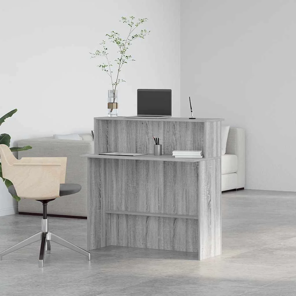 Bureau de réception 100 x 50 x 103,5 cm sonoma gris bois d'ingénierie – vue en situation